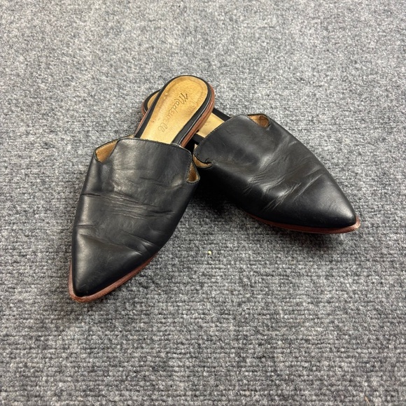 MADEWELL Women’s Black Leather Slip-On Mules Flat Slides size: 7.5 - Picture 4 of 10